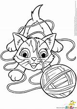 Yarn Coloring Pages Electronic Kitten Cat Ball Color Getcolorings Amazing Book Getdrawings Printable Print sketch template