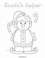 Coloring Santa Helper Elf Santas Hat Noodle Built California Usa Twistynoodle Twisty Outline Girl Print sketch template