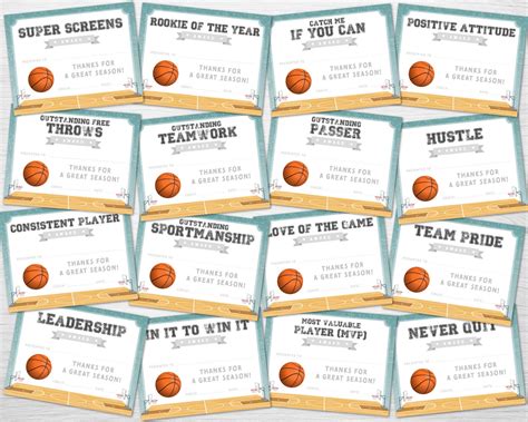 editable basketball award certificates award ceremony etsy