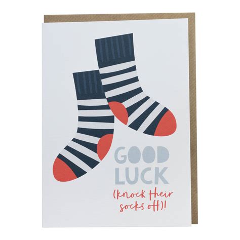 good luck knock their socks off greetings card by paperpaper