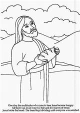 Mewarnai Yesus Tuhan Sekolah Minggu Memberi Alkitab Makan Chrisanthana Tokoh Roti Bible Ribu Cerita Berisi sketch template