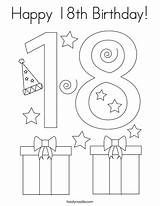 Birthday Coloring Happy 18th Pages Twistynoodle Noodle Print Favorites Login Add sketch template