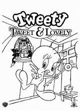 Sylvester Tweety Coloring Kids Pages Print Color sketch template