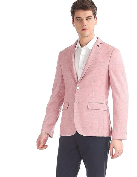 buy men pink modern slim fit heathered blazer   nnnowcom