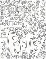 Poetry Coloring Pages Notebook Covers Cover Writing Subject Kids Poem Color Grade English Writer Paper Book Print School Language Printable sketch template