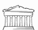 Greek Columns Coloring Template Parthenon Pages sketch template