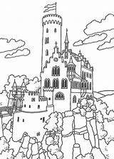 Coloring Lichtenstein Burg Pages Castles Germany Castle Adults Color Book Schloss Chateau Kids Drawing History Great Adult Print Tracing Coloriage sketch template