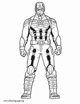 Captain America Coloring Colouring Pages Soldier Winter Superhero Kids Avengers Print sketch template