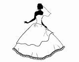 Dress Wedding Coloring Coloringcrew sketch template