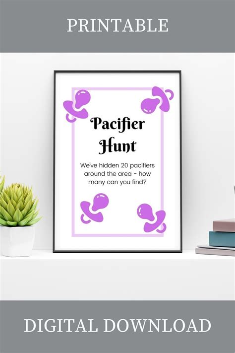 pacifier hunt baby shower game printable baby shower games baby