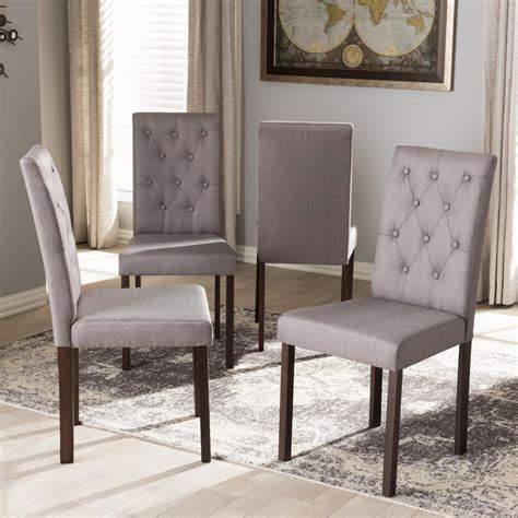 baxton studio gardner gray fabric upholstered dining chairs set