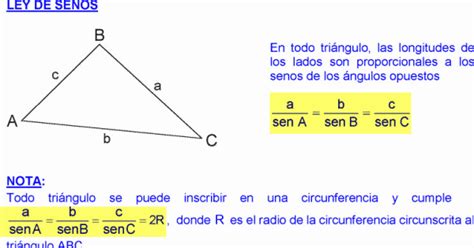 Ley De Senos Ejercicios Resueltos Y DemostraciÓn