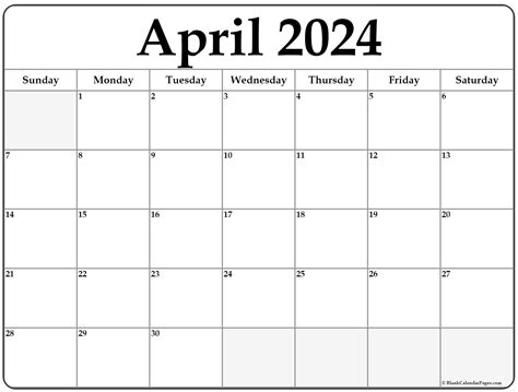 april  calendar  printable calendar