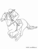 Jockey Caballos Colorear Galloping Colouring Caballo Jinete Carreras Cheval Ausmalen Zum Pferd Hellokids Galope Carretas Einem Misti Pferderennen Disegno Equitation sketch template