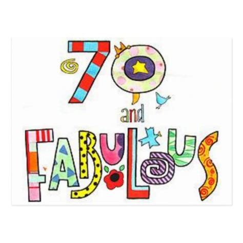 70 years old and fabulous birthday postcard zazzle
