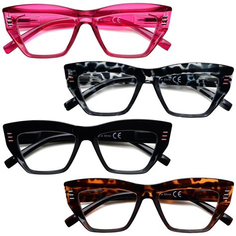 4 pack reading glasses cateye readers eyeglasses women r2017