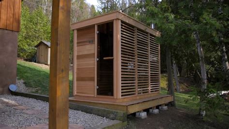 pure cube outdoor sauna  semi privacy windows youtube