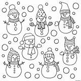 Neige Bonhomme Snowman Coloriage Snowmen Plusieurs Differents Imprimer 30seconds Imprimé Hat sketch template