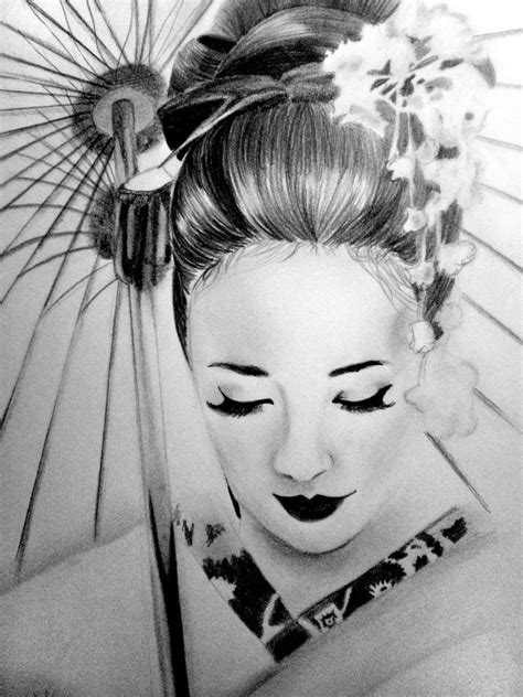 drawn geisha japan geisha pencil and in color drawn geisha japan geisha