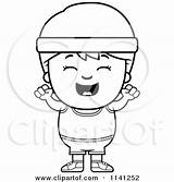 Cheering Gym Fitness Boy Happy Clipart Cartoon Cory Thoman Outlined Coloring Vector 2021 sketch template