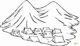 Mountain Tents Nomadenzelt Ausmalbild Bergen Montanha Desenho sketch template