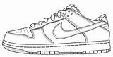 Nike Coloring Shoe Shoes Drawing Outline Air Sneakers Clipart Force Pages Dunk Sneaker Template Football Kids Easy Low Running Tennis sketch template
