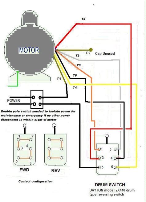 wiring diagram   hp volt reverseable motor