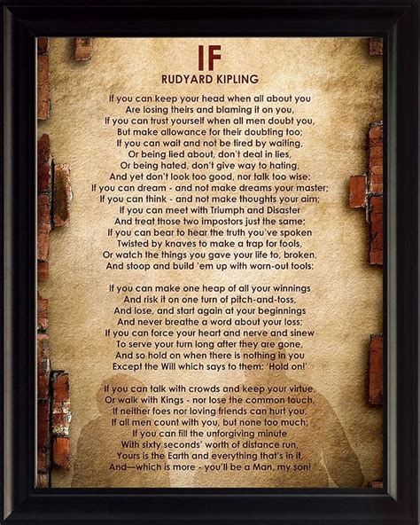rudyard kipling  poem  framed motivational poster etsy