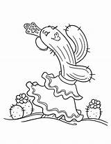 Cinco Mayo Cactus Coloring Pages Dancing Color sketch template