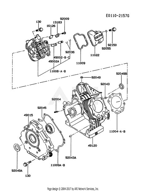 kawasaki fed   stroke engine fed parts diagram  cylindercrankcase