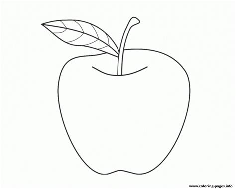 preschool apple fruit  coloring page printable