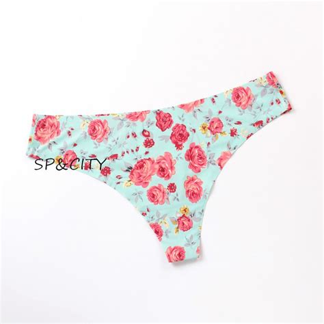 2020 Spandcity Floral Print Seamless Briefs Fashion Sexy Panties Sex