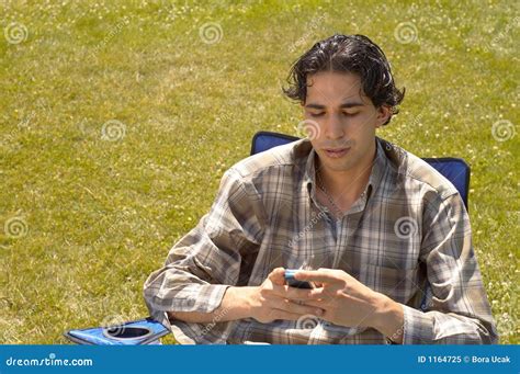 sending sms stock image image  talk mobilephone chat