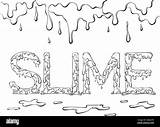 Slime Line Alamy Stock Coloring Dripping Lettering Isolated Word Illustration Vector Background sketch template