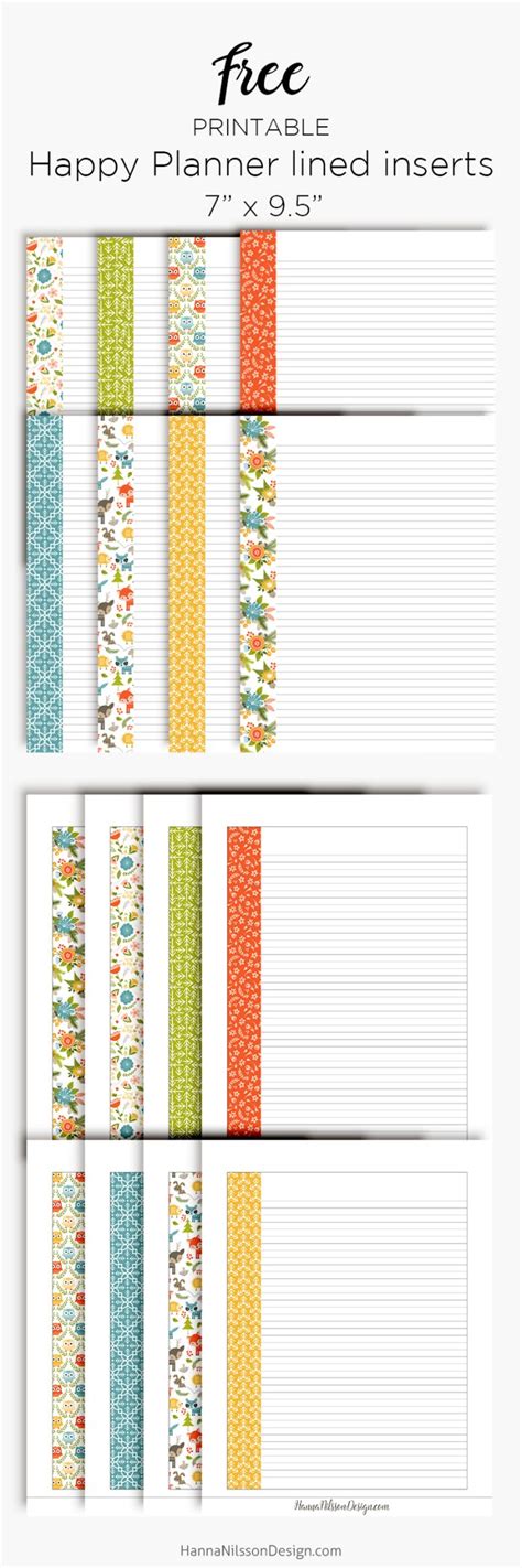 lined planner inserts happy planner  personal size printables