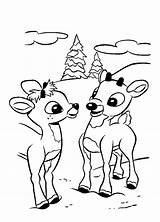 Coloring Rudolph sketch template