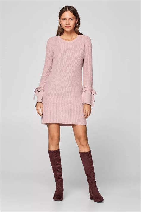 esprit  cashmere knitted dress  bows   sleeves