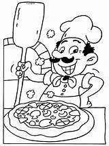 Kleurplaten Pizzabakker Kleurplaat Pizzaria Knutselen Kok Drinken Maker Bakker Bezoeken Oficios Bakken Downloaden Uitprinten sketch template