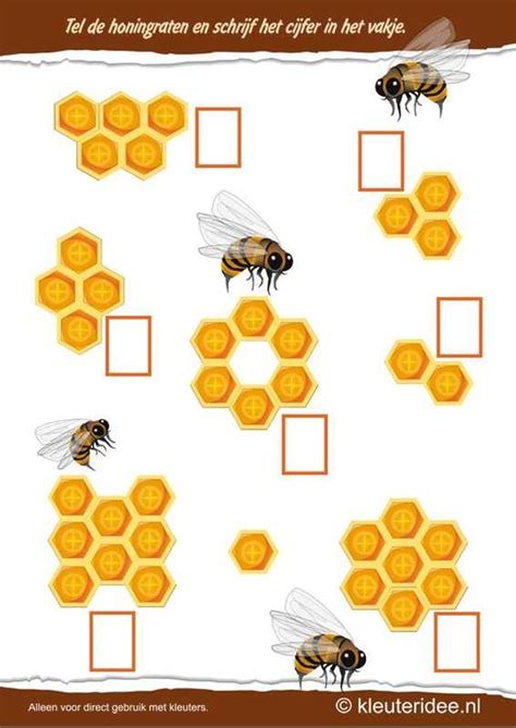 tel de honingraten kleuterideenl thema bijen voor kleuters count  honeycombs bees