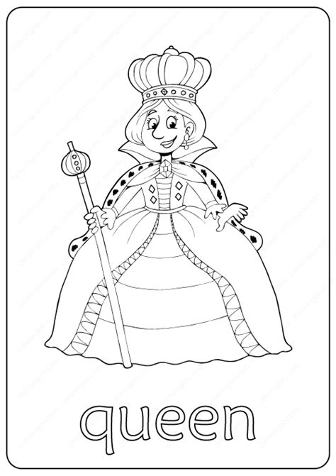 printable queen coloring page book