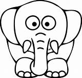 Elephant Coloring Face Pages Cartoon Color Kids Cute Head Printable Baby Drawing Elephants Sheet Sheets Getdrawings Getcolorings Edge Year Clipartmag sketch template