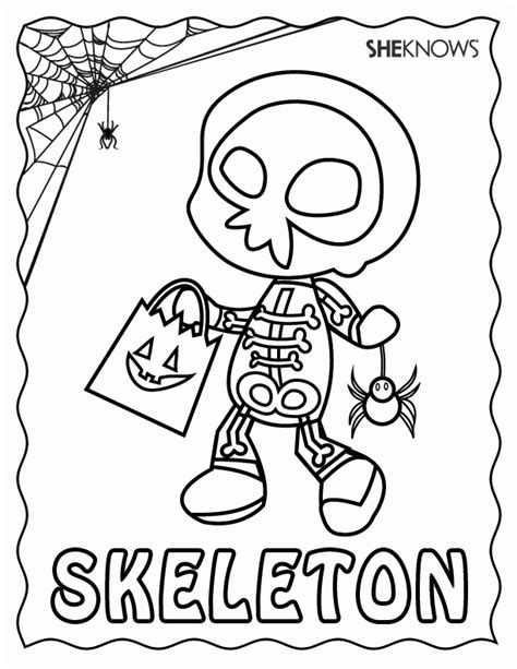 skeleton coloring pages coloring home