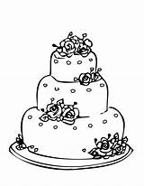 Cake Coloring Pages Wedding Round Color Printable Cakes Book Kids Princess sketch template