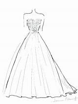 Coloring Pages Wedding Dresses Dress Popular Elegant sketch template