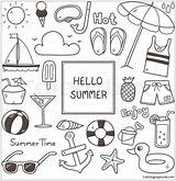 Summer Pages Coloring Doodles Color sketch template