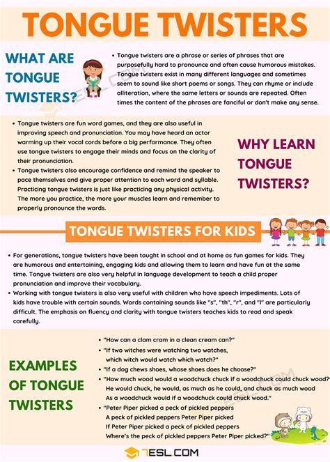 tongue twisters fun   pronunciation tools esl