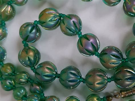 Unusual Glass Bead Necklace Antiques Board