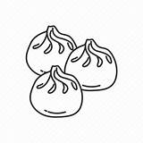 Food Chinese Bao Baozi Icon Steamed Snack Editor Open sketch template