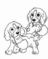 Coloring Pages Puppies Cute Printable Kids sketch template