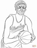 Coloring Pages Abdul Kareem Jabbar Printable Curry Westbrook Steph Russell James Lebron Basketball Nba Drawing Print sketch template
